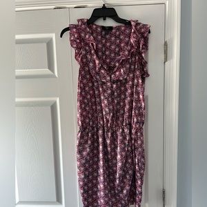 Aqua Button up mini dress with faux wrap skirt